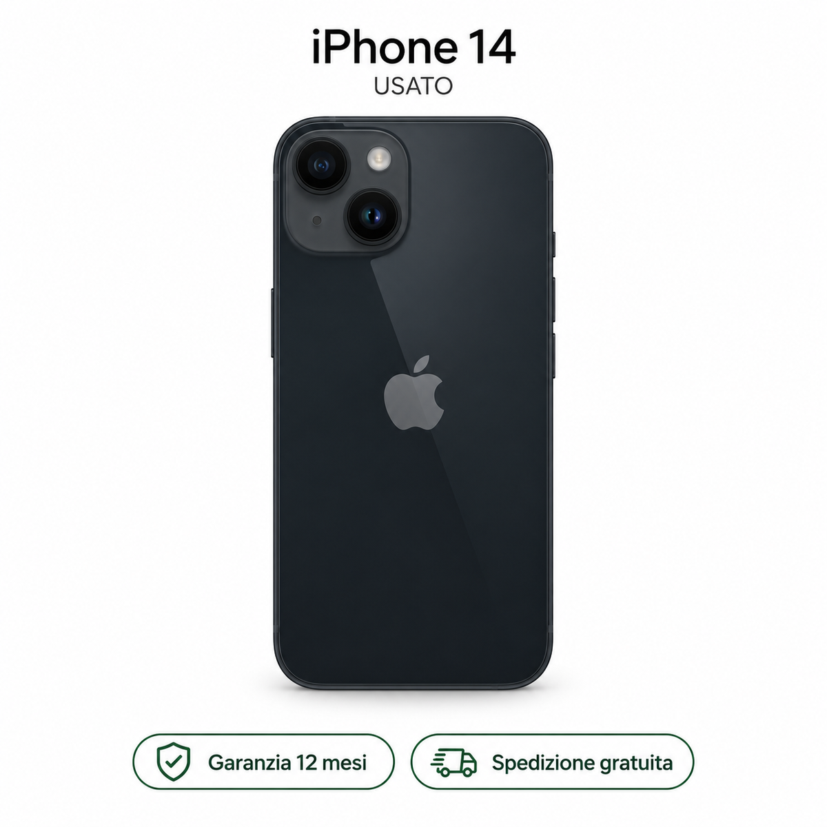 iPhone 14 usato — immagine illustrativa, Garanzia 12 mesi, Spedizione gratuita