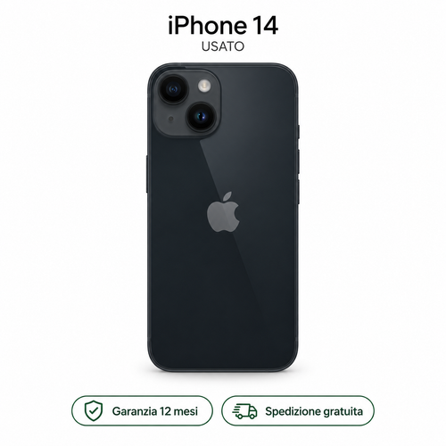 iPhone 14 usato — immagine illustrativa, Garanzia 12 mesi, Spedizione gratuita