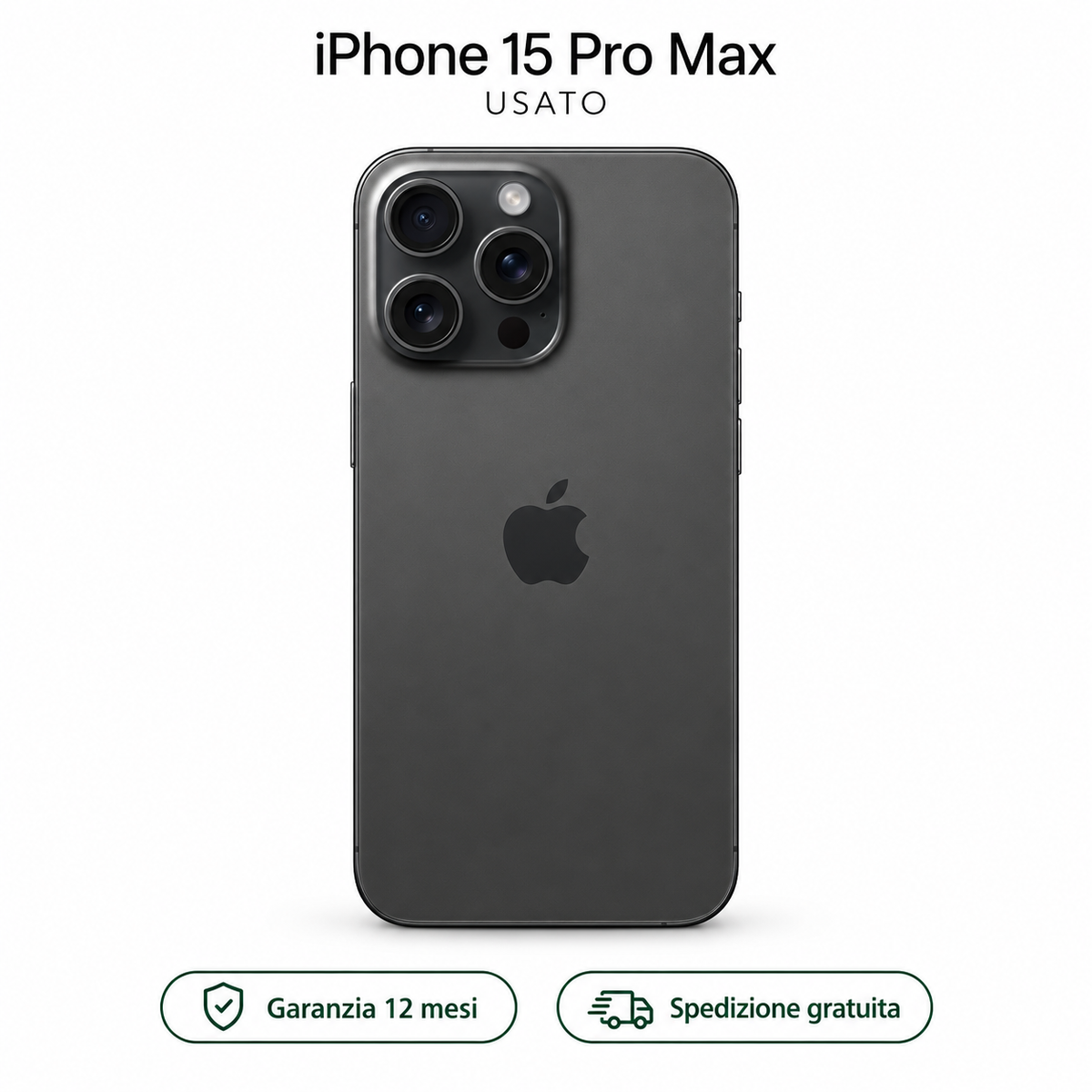 iPhone 15 Pro Max usato — immagine illustrativa, Garanzia 12 mesi, Spedizione gratuita