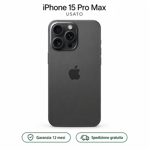 iPhone 15 Pro Max usato — immagine illustrativa, Garanzia 12 mesi, Spedizione gratuita